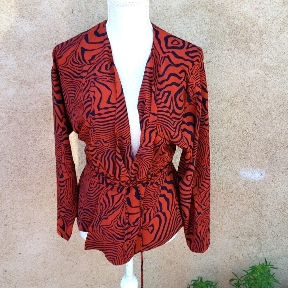 NWT Modcloth zebra print wrap camono cardigan Pop Art Abstract Festival Maximal